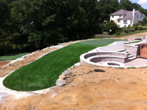 Synthetic artificial turf putting green